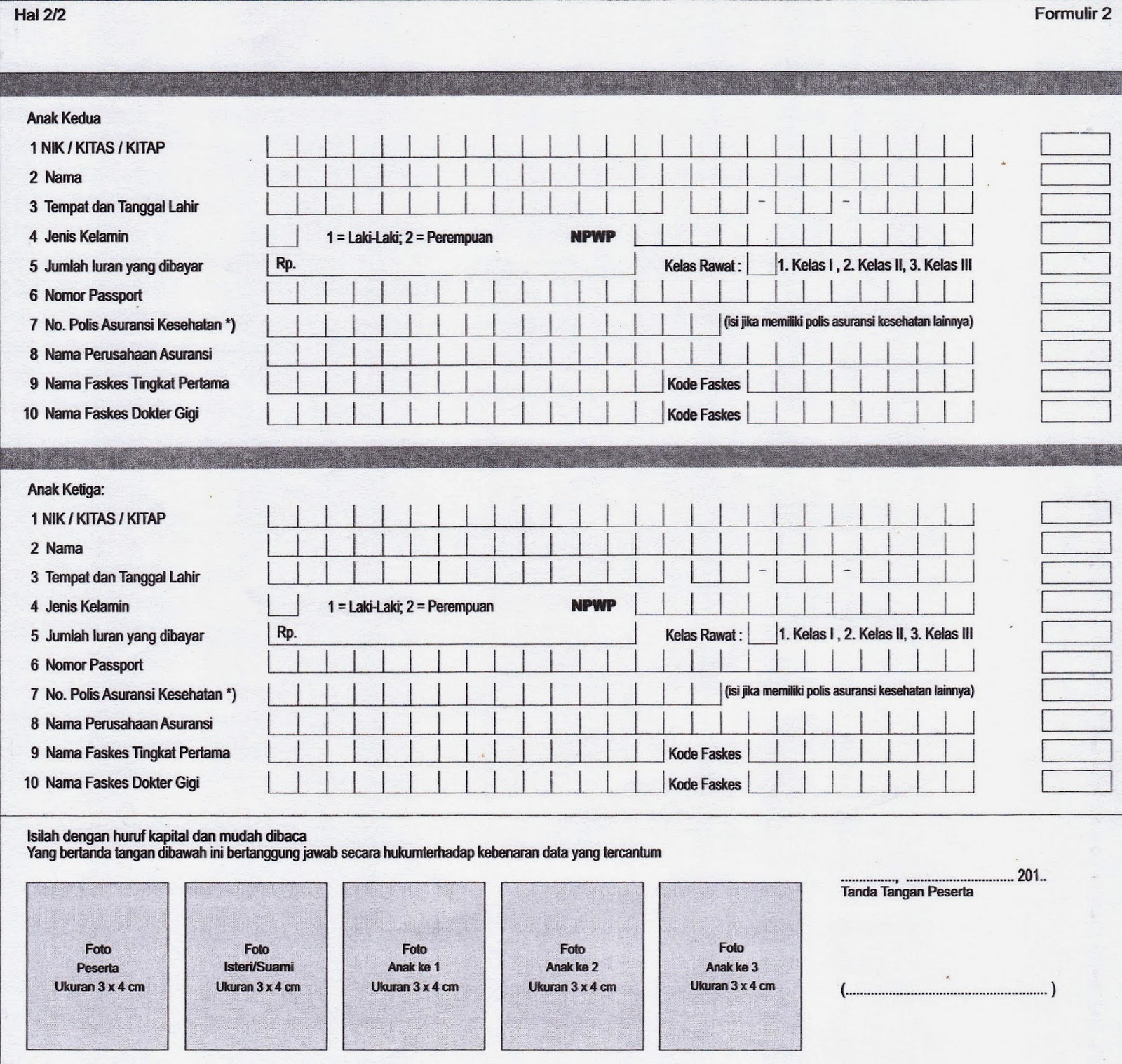 Contoh Formulir Bpjs  Service Laptop