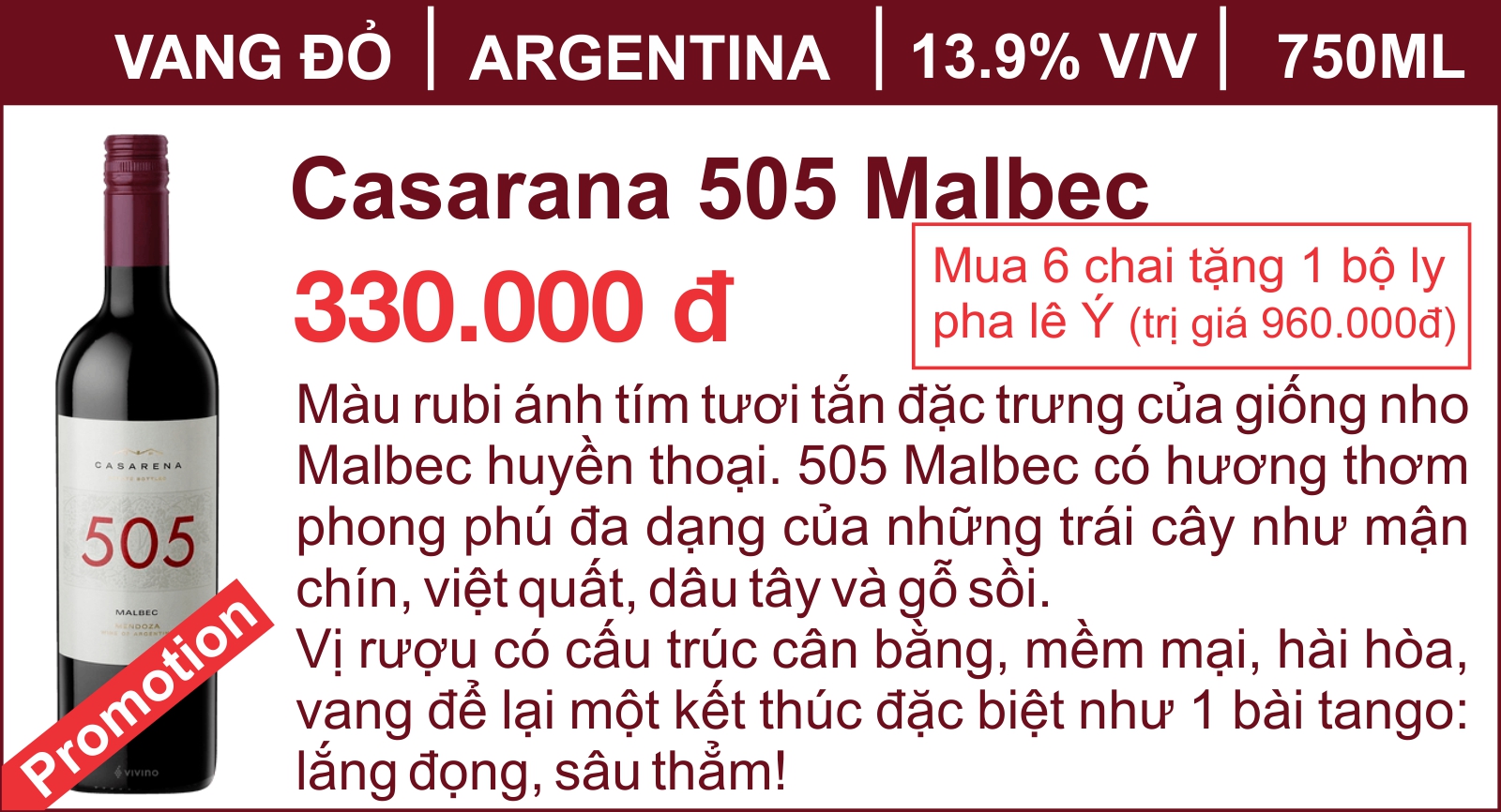 Casarana 505 Malbec