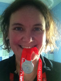 Eating a sport relief medal