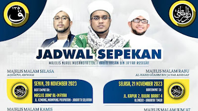 Jadwal Majlis Nurul Musthofa 19-25 November 2023