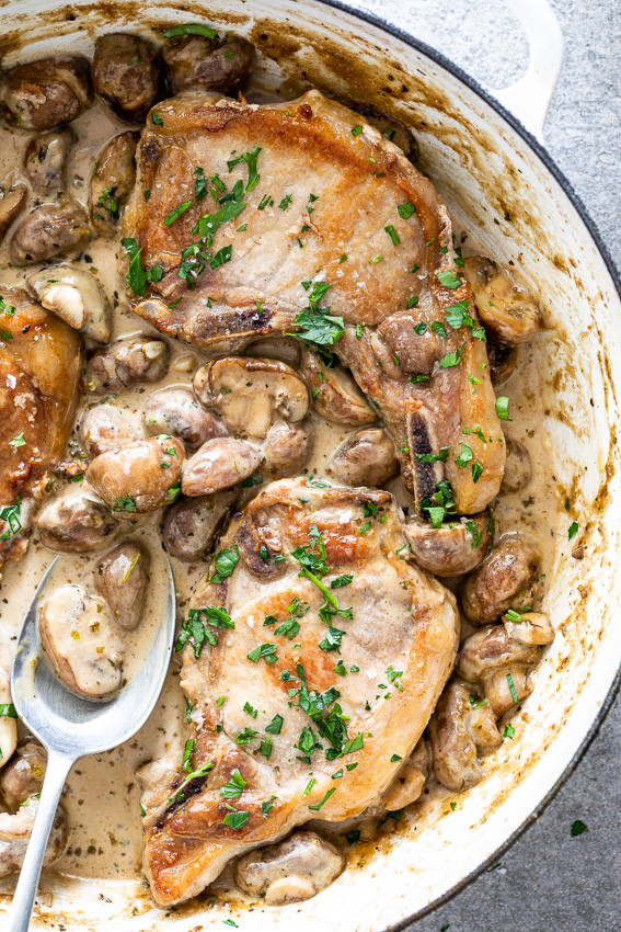 Healty Recipes CREAMY MUSHROOM PORK CHOPS