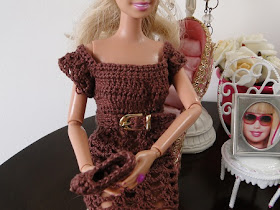 Vestido de Barbie em Crochê, sapatos, botas, bolsa e cinto  Para Barbie  Criados Por Pecunia MM