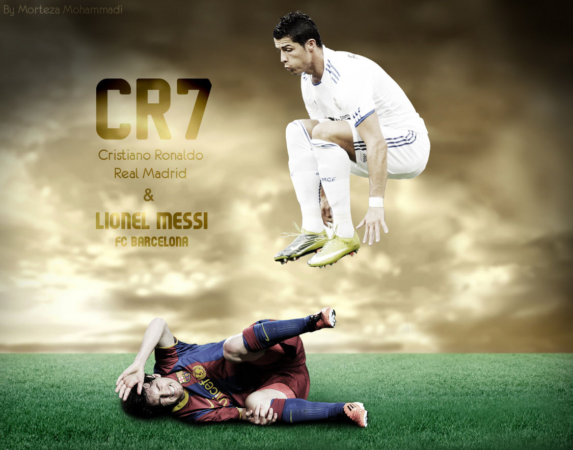 Wallpaper De Messi Vs Cronaldo Wallpaper