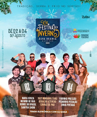 Confira a programação oficial do 16º Festival de Inverno de Água Branca/AL