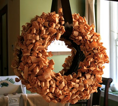 AWESOME Wood Shavings Wreath - D.I.Y. The Stories of A to Z blog!