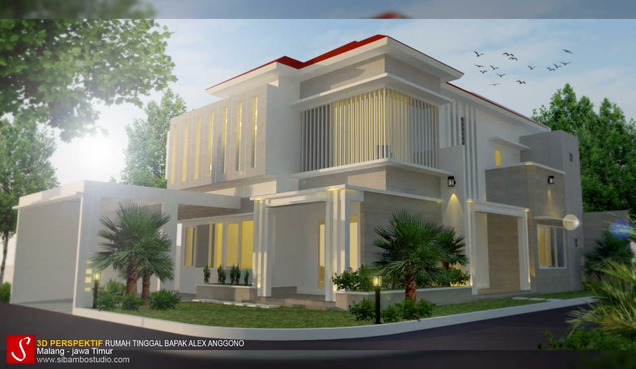 Inspirasi Desain Rumah Hook Bergaya Minimalis Modern 2 Lantai Di