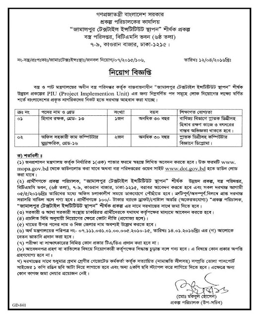 alljobcircularbd-Ministry of Textiles and Jute