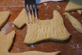 Making Scottie shaped shortbread