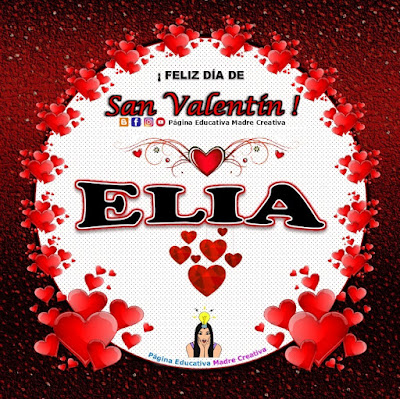 Feliz Día de San Valentín - Nombre Elia