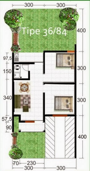 Koleksi Denah Rumah Minimalis Type 36