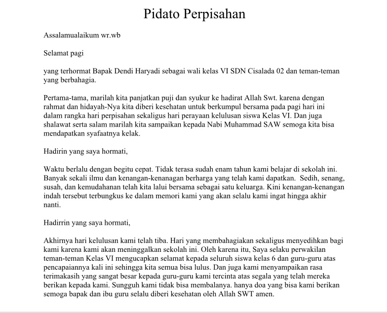 Contoh Pidato Bahasa Indonesia Kelas X - Contoh Z