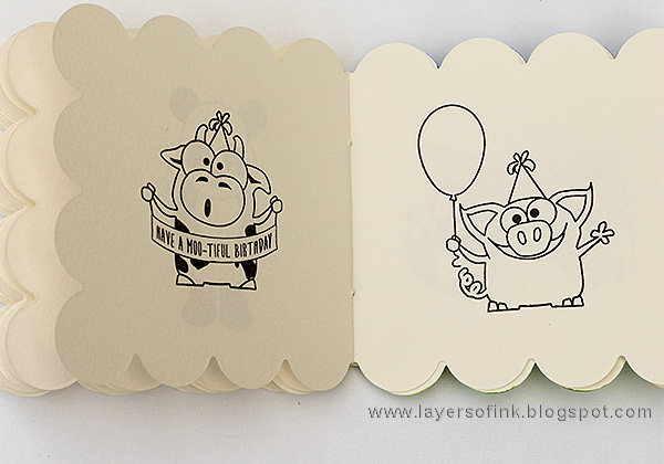 Layers of ink - Panda Coloring Book Tutorial by Anna-Karin with Simon Says Stamp 3 Sided Scallop