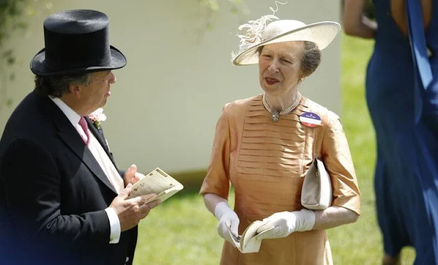 The Countess of Wessex wore a Thalia watercolour floral gown by Suzannah. Zara Tindall, Lady Sarah Chatto and Princess Anne