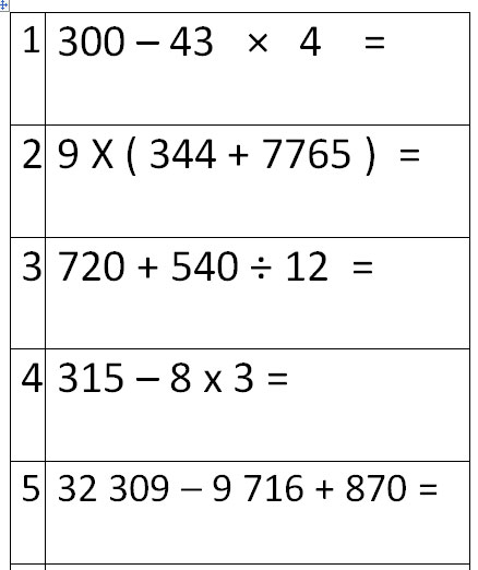 Soalan Matematik Operasi Bergabung Tahun 4 - Kecemasan q