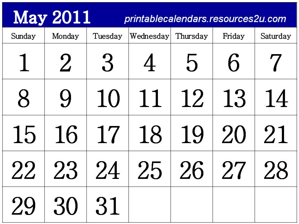 may 2011 calendar printable free. free printable calendars may