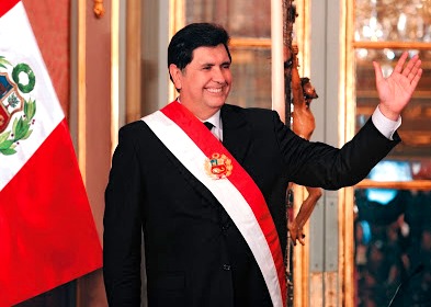 Foto de Alan García Pérez cuando era presidente del Perú