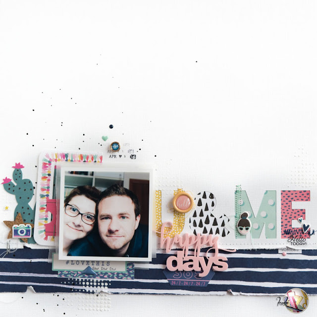 scrapbook layout happy days by kushi per Scrappiamo Insieme www.kkushi.com