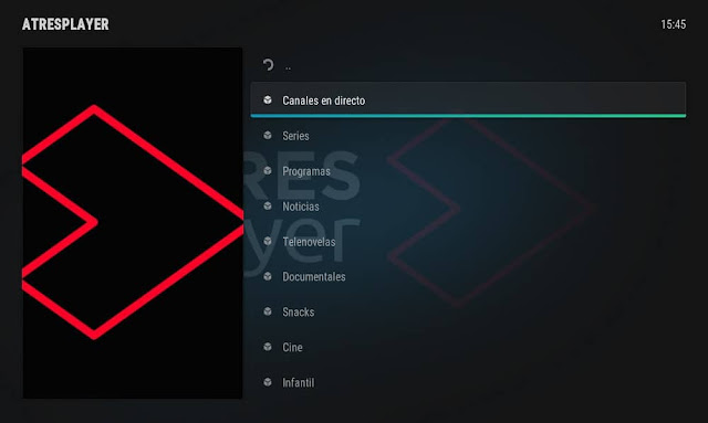 Contenido ATRESPLAYER kodi