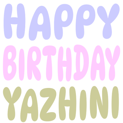 Happy Birthday Yazhini (Sticker)