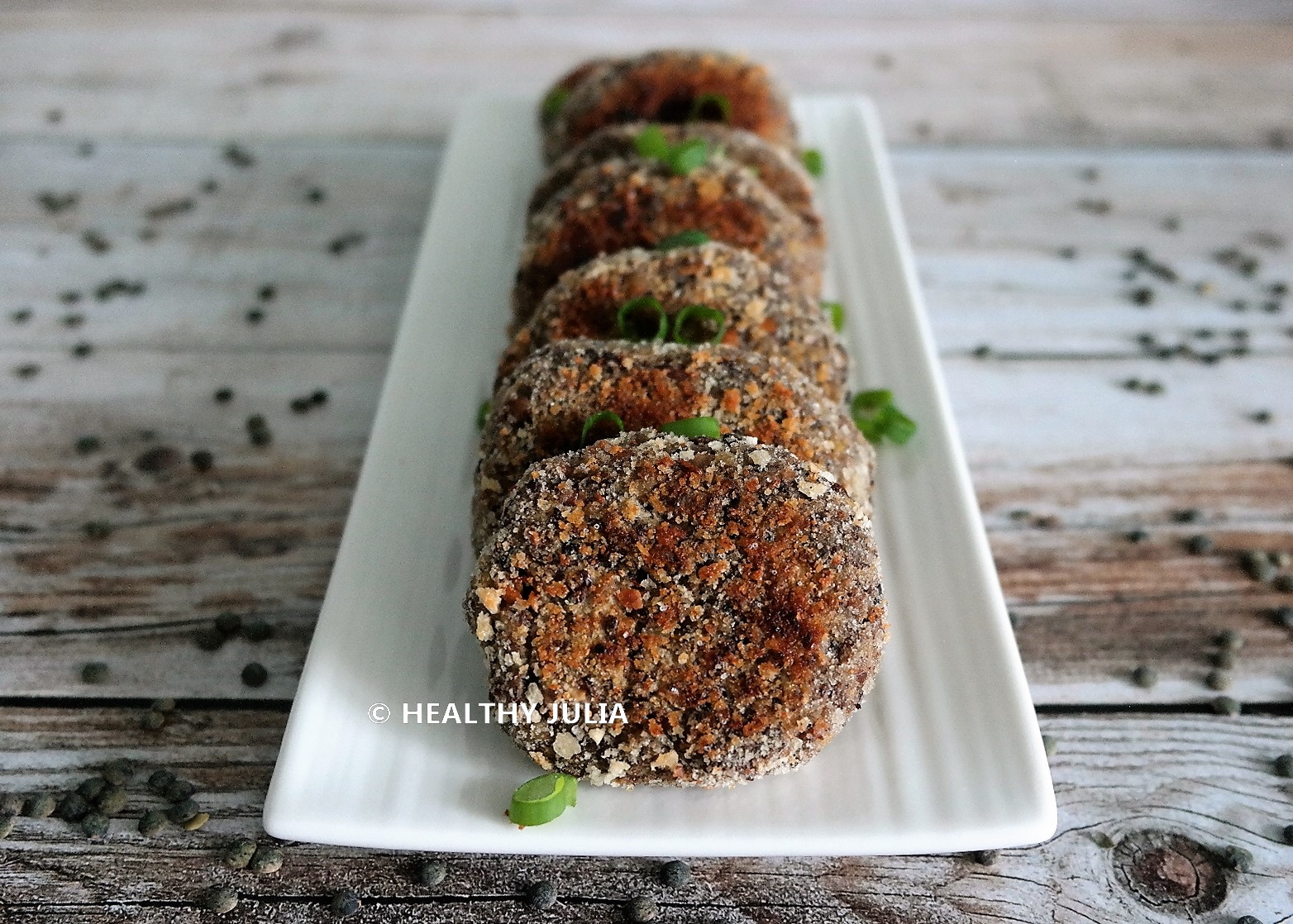 CROQUETTES DE LENTILLES VERTES AU CURRY - Healthy Julia