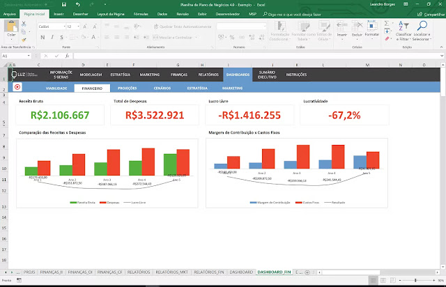 Planilha Excel Plano de Negócios