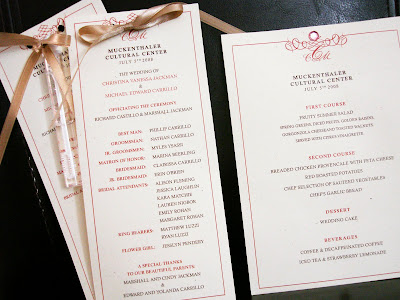 Wedding Program Card on Details Beyond Design By Lauren  Wedding Programs   Menu Cards