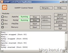 pastikan pelayan web dan MySQL aktif