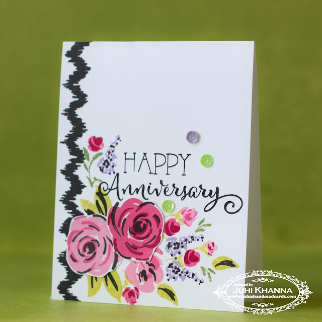 One layer Anninversary Card with #wplus9 and #honeybeestamps