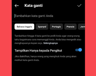 cara menambahkan he/him di instagram