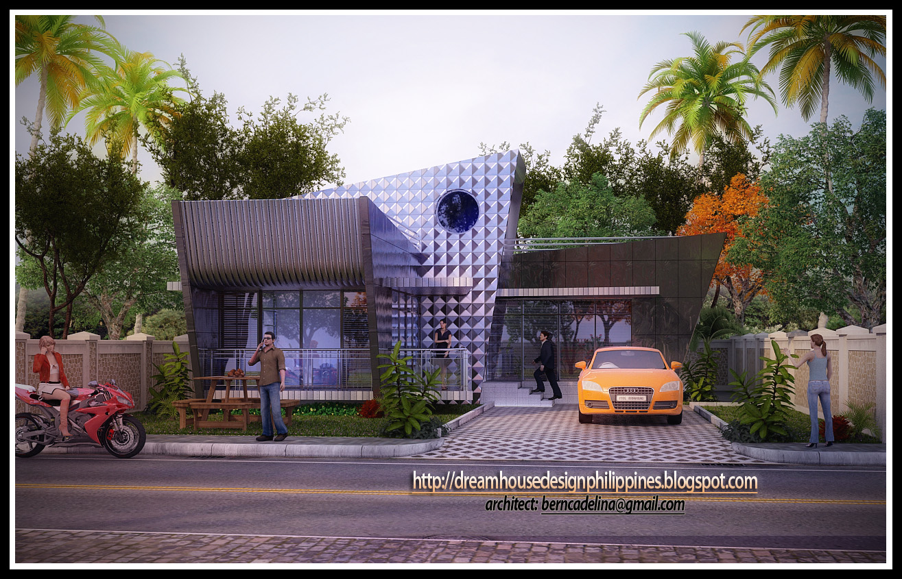This modern bungalow house design is a product of 3d studio max ...
