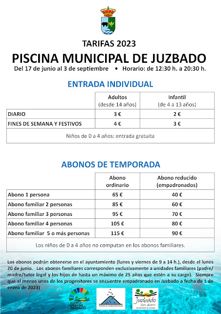 Piscinas de Juzbado precios, tarifas 2023