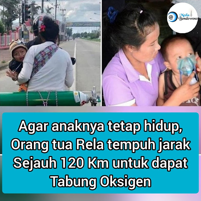 Agar Anaknya Tetap Hidup, Orang Tua Rela Tempuh Jarak Sejauh 120 Km Untuk Dapat Tabung Oksigen