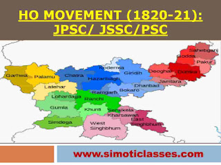 Ho Movement (1820-21): JPSC/ JSSC/ PSC