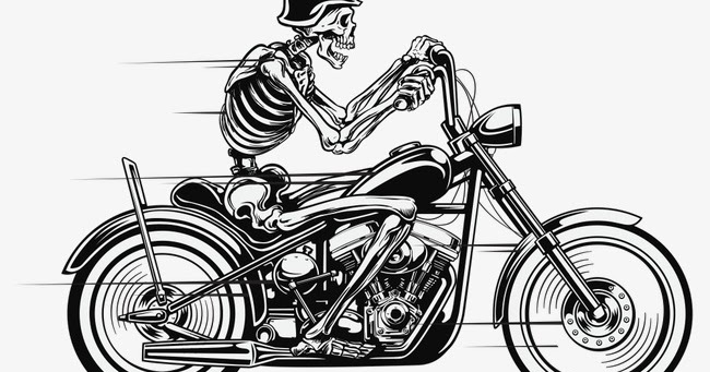 Skull Motorcycle - All Free Vector