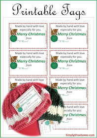 Merry Christmas hand made with love free printable tags.