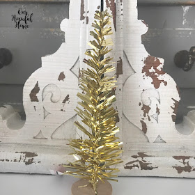 retro gold miniature tinsel tree