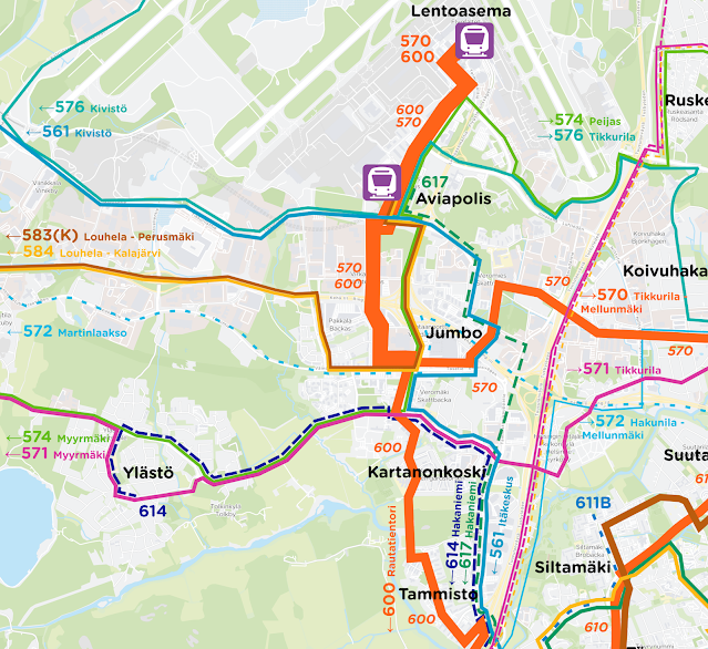 Tarkempi kartta alueesta. Aluekohtaiset kuvaukset alempana.