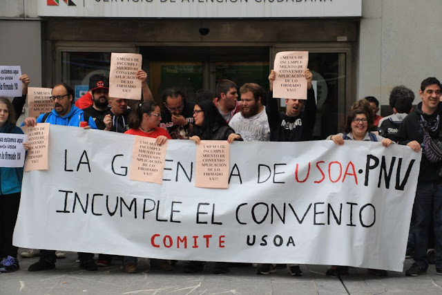 protesta trabajadores de Usoa