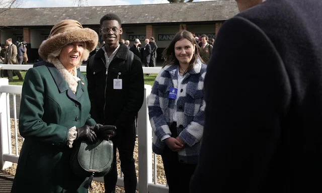 The Duchess of Cornwall wore her favourite green coat with tartan lapels. Zara Tindall wore a navy wool coat and pink silk blouse