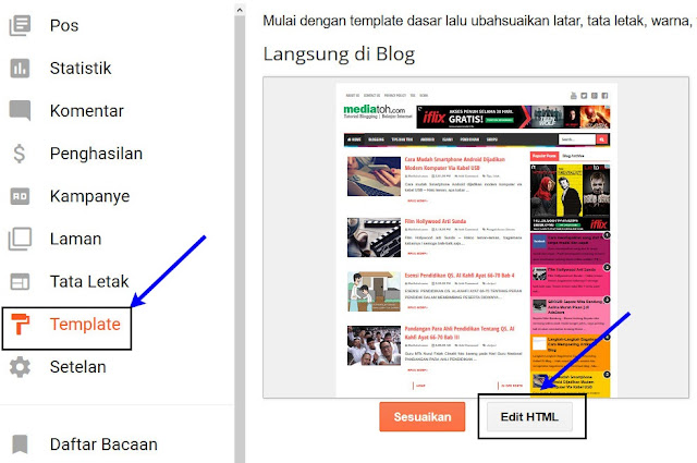 Tutorial Memasukan Postingan kedalam Menu Bar Blog