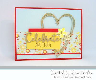 Celebrate and Enjoy card-designed by Lori Tecler/Inking Aloud-stamps and dies from Lil' Inker Designs