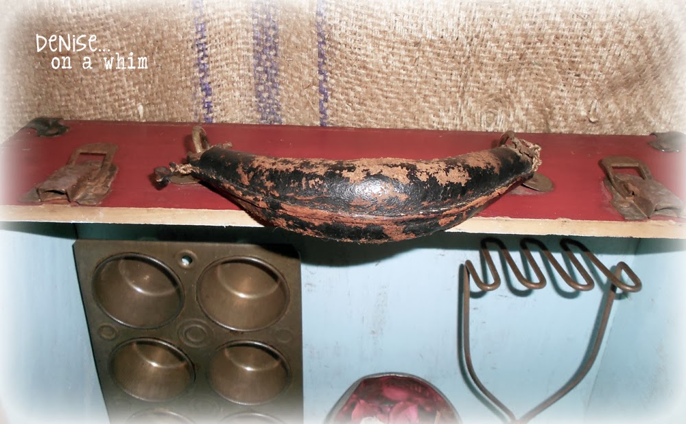 Lovely Worn Handle and Rusty Hinges on a Vintage Skate Box Shelf