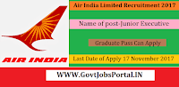 Air India Recruitment 2017– 07 Junior Executive