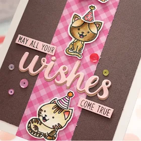 Sunny Studio Stamps: Purrfect Birthday Heartfelt Wishes Pink Brown Birthday Card by Lexa Levana