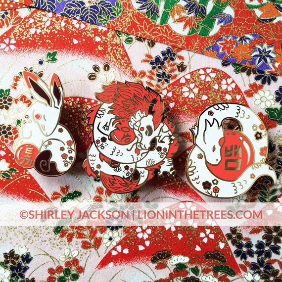Lion in the Trees's enamel pin Chinese zodiac