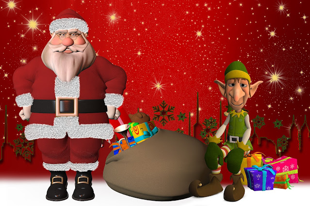 santa claus and elves