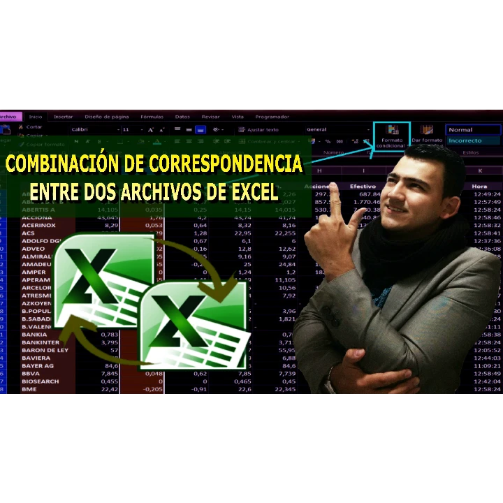 combinación de correspondencia entre dos archivos de Excel