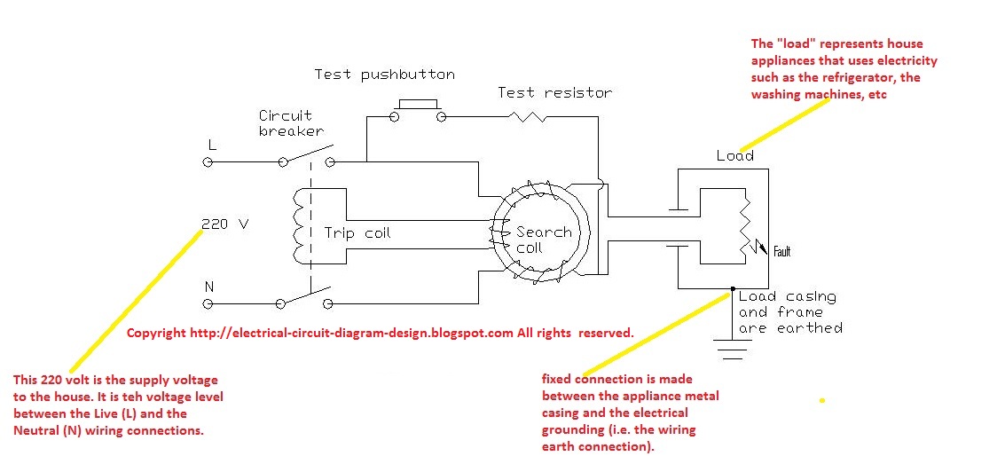 Electric Circuit Diagram Design: ELCB circuit diagram