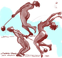 The Hammer Throw is a figure drawing by Artmagenta