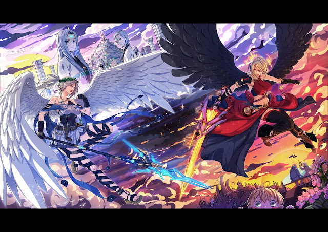    Fighting Angel Wings Black Wings Sky Female Girl Anime HD Wallpaper Desktop PC Background 2018